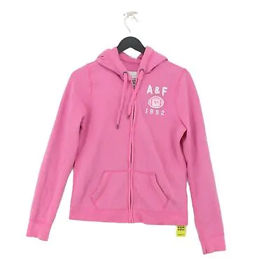 Abercrombie & Fitch Women's Hoodie M Pink Cotton With Polyester Pullover • £12.61