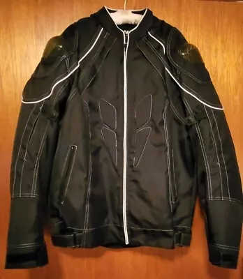 ILM Black Motorcycle Jacket W/Carbon Fiber Shoulder Armor Moto Jacket - XL • $75