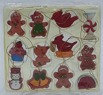 Miniature Christmas Ornaments 1  Gingerbread Man Snowman Candy Cardinals 12 NEW • $10.75