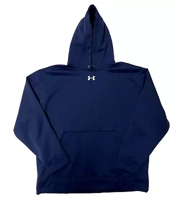 Under Armour Hoodie Sweatshirt Mens Large Loose Fit Dark Blue Pullover Athletic • $20.95