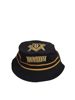 Masonic Mason Freemason Logo Embroidery Bucket Hat Black Cap 100% Cotton  New • $24.95