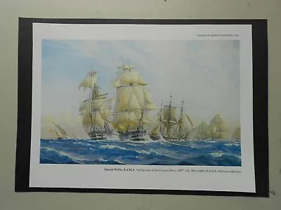 Marine  Art Print - ' Sailing Trials Of The Channel Fleet 1847' By Harold Wyllie • £2.50