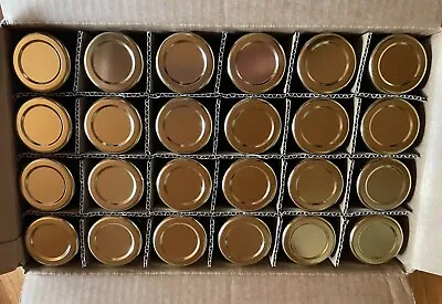 24 Pack 1.5 Oz Mini Hexagon Glass Jars W/gold Lids Jam Spices Honey   FREE SHIP • $25.99