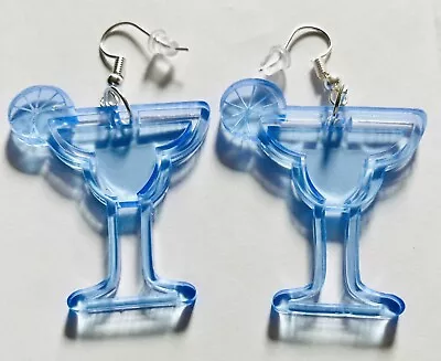 60s 70s 80s Cocktail Uv Glow GEOMETRIC Dangle Drop Earrings  Club Festival Retro • £3.50