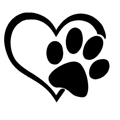 PUPPY I LOVE MY DOG PAW PRINT HEART Window Sticker Vinyl Decal  • $13.12