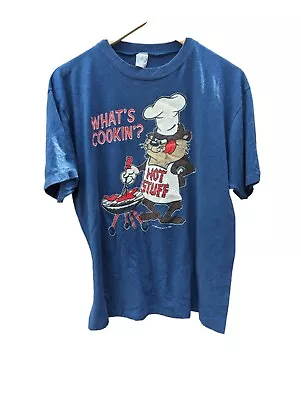 Warner Bros Taz T Shirt Men's XL 80s What's Cookin BBQ Vintage Tasmanian Devil • £25