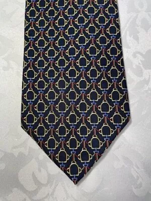 Brooks Brothers Silk Neck Tie~ Equestrian Pattern On Navy~ 3.75 ~ SHIPS FREE! • $17.90