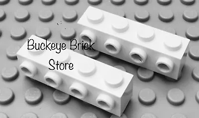 LEGO 2 WHITE 1x4 BRICK W/ 4 Studs On 1 Side -75098  75222 10217 - Part 30414 • $2.31
