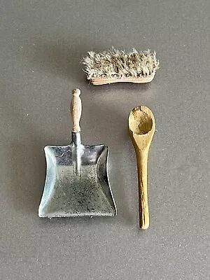 Dolls House 1/12 Handmade Brush Shovel & Wooden Spoon • £6.99