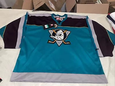 Nwt Nike ANAHEIM MIGHTY DUCKS 1997 NIKE ALTERNATE 3rd JERSEY XL Mens Teal New • $150