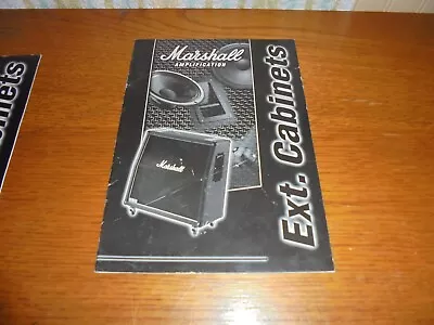 2002 Marshall Ext. Cabinets 2x12 4x12  Owners Manual *Original  • $4.50