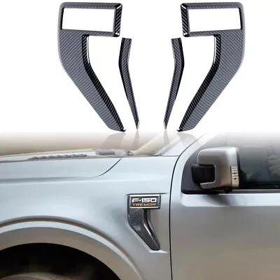 Carbon Fiber Side Fender Badge Emblem Cover Trims For 2021 2022 Ford F150 F-150 • $19.99