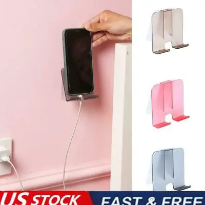 $5.50 • Buy Wall Mounted Mobile Phone Holder Charging Stand Rack Adhesive Shelf Self N2Z0