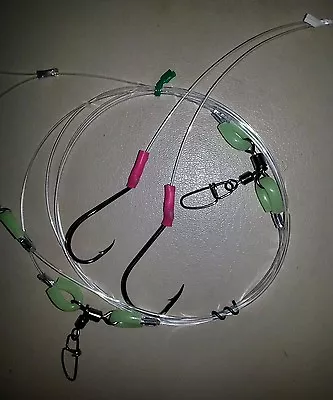 Best Fishing Rigs 2 Dropper 100lb Line 1.8m Ultimate 2 Hooks 6/0 Beak 7/0 Circle • $15.95