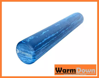 $65 • Buy FORTRESS LONG 90cm ROUND FOAM ROLLER / MARBLE BLUE