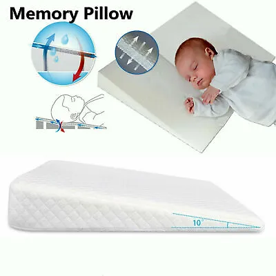 £12.99 • Buy Baby Wedge Pillow Flat Head AntiReflux Colic Cushion For Pram Crib Cot Bed 68x33