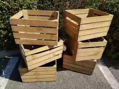 £249.95 • Buy Vintage Wooden Apple / Fruit Crate, Rustic Old Bushel Box Shabby Chic Storage