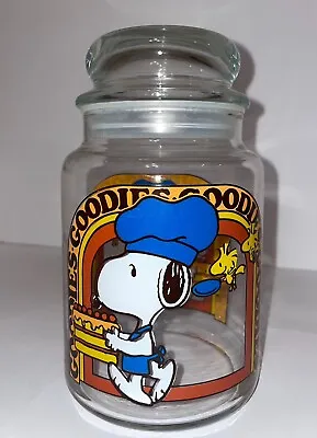 Rare! Vintage! Peanuts Snoopy Woodstock Lidded Glass Jar • $29.99