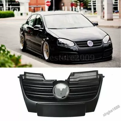 $147.68 • Buy Fit 06-10 VW Jetta MK5 Front Black Upper Bumper Sport Grille ABS Plastic 