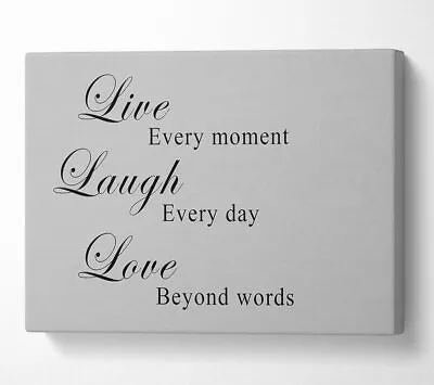 £59.99 • Buy Love Quote Live Laugh Love Grey Canvas Wall Art Home Decor Large Print