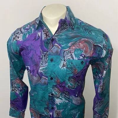 NEW Vtg Fresh Prince Shirt Kudos Rayon Cotton All Over 80s 90s NOS Mens Medium • $39.99