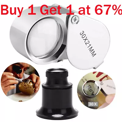 Jewellers Eye Jewelry Lens Glass Loupe 30x-21MM Magnifier Magnifying Jewelry New • £3.48