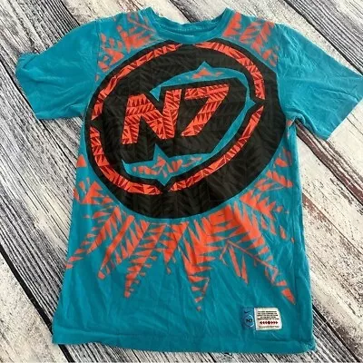 Vintage Nike N7 Men's Aqua Blue Single Stitch Swoosh Graphic T Shirt Size Small • $48.75