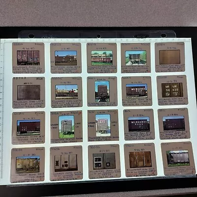 Lot 20 Railroad Original Slide Milw Cars Closeup Marks Signs 70s-90s READ ID956 • $10