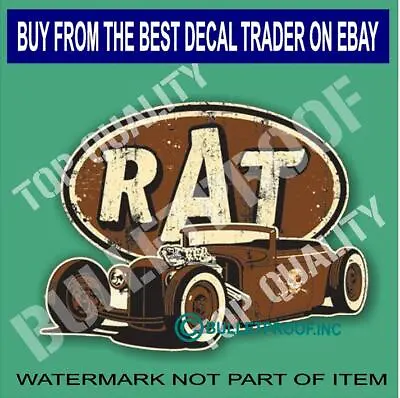 RAT ROD HOT ROD Decal Sticker Americana Rat Rod MAN CAVE Garage Stickers • $5.50