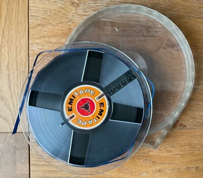 EMITAPE EMI 7” Reel To Reel Spool With 1/4” Audio Tape - Clear Plastic With Case • £5.49