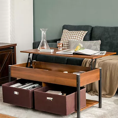 Lift Top Coffee Table Multifunctional Pop-up Central Table With Lifting Tabletop • $89.95