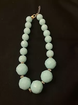 J.Crew Chunky Bib Gold Tone Mint Green Turquoise Bubble Necklace 16+1.5  • $14.99