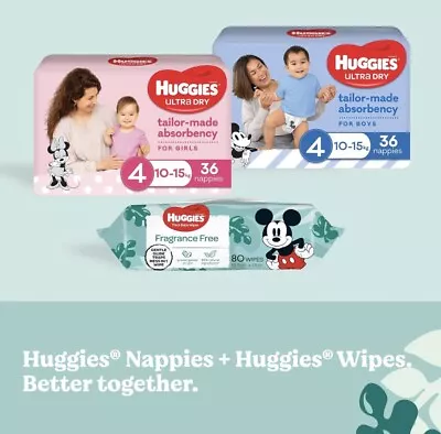 Huggies BUNDLE Newborn Nappies Baby Wipes Fragrance Free 640 Pack (8 X 80 Pack) • $75