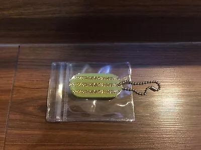 Chanel Dog Tag Charm Keyring Green & Gold Collectible • £60