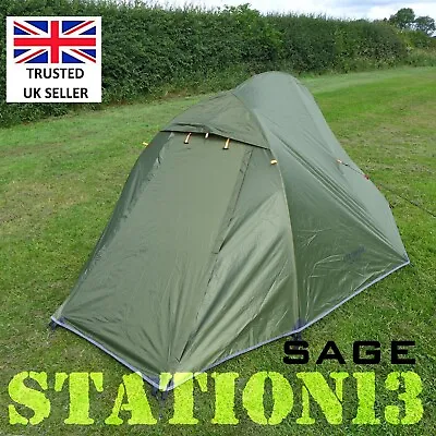 2 Person Tent - Lightweight Backpacking 2 Man Tent - 3 Season - STATION13 'SAGE' • £119