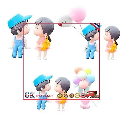 £3.16 • Buy Blue Couple Ornament Cartoon Car Dashboard Decors Lovely Kiss Boy And Girl *Z