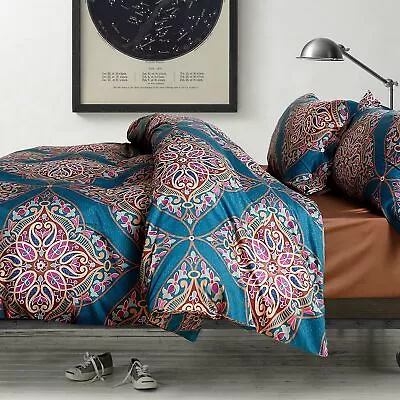 Eikei Damask Medallion Luxury Duvet Quilt Cover Boho Paisley Print Bedding Se... • $187.61