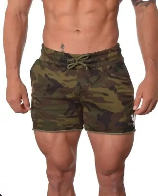 YoungLA Men's Bodybuilding French Terry Gym Workout Shorts 102 (Size: SMALL) • $17.99