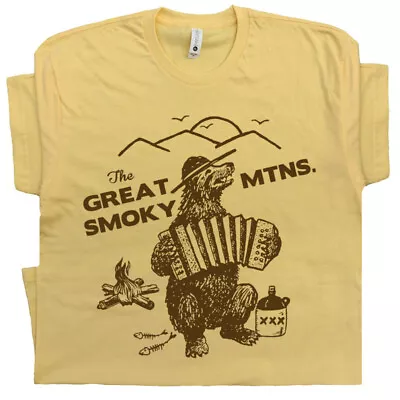 $19.99 • Buy The Great Smoky Mountains T Shirt Smokey Bear Hiking Bluegrass Appalachian Trail