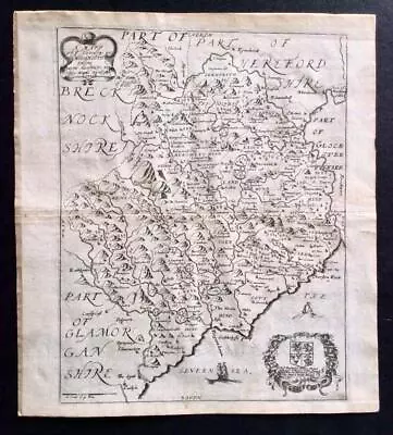 Original 17th Century MAP Of MONMOUTHSHIRE By RICHARD BLOME Circa 1670 • £65