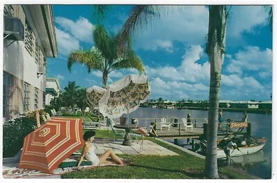 Clearwater Beach Florida Vintage Postcard View Of STA 'N PLA Motel • $2