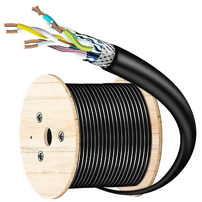 Cat7 Ethernet Cable 500Ft Bulk: Pure Copper Outdoor Easy Pull Cat 7 Cord - CMR D • $200.19