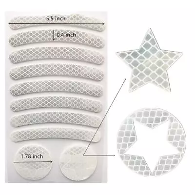 42pcs Bicycle Reflector Bike Reflective Stickers Film Decal Tape Wheel Sticker • $6.99