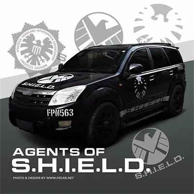 Marvel Agents Of SHIELD Logo Vinyl Ho Car Sticker Auto Decal Door Matt Gray New • $12.99