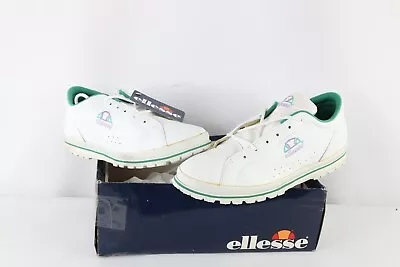 NOS Vtg 90s Ellesse Mens 11 Spell Out Leather Tennis Sneakers Shoes White AS IS • $53.95