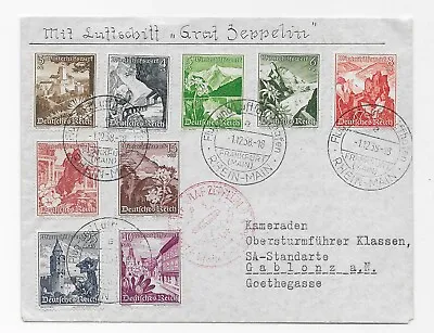 Graf Zeppelin 130 Cover  Mail On  First December 1938 Frankfurt To Sudetenland • £36.14
