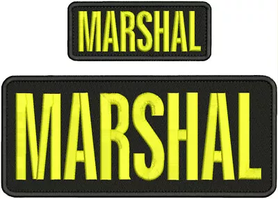 Marshal Embroidery Patch 4x10 And 2x5 Hook On Back Blackyellow • $16.75