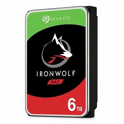 SEAGATE IRONWOLF 6TB Internal ST6000VN001 3.5  NAS Hard Drive 5400RPM 256MB • $184.80