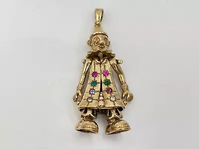 Vintage 9ct Gold Hallmarked Movable Clown Pendant. Goldmine Jewellers. • £325