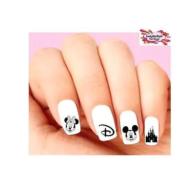 Waterslide Nail Decals Set Of 20 - Disney Vacation Castle Minnie & Mickey  • $2